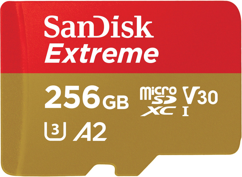 SanDisk SDSQXAV-256G-GN6MN Extreme A2 256 GB MicroSDXC Class 10 190 MB/s  Memory Card Compatible with Camera, Mobile
