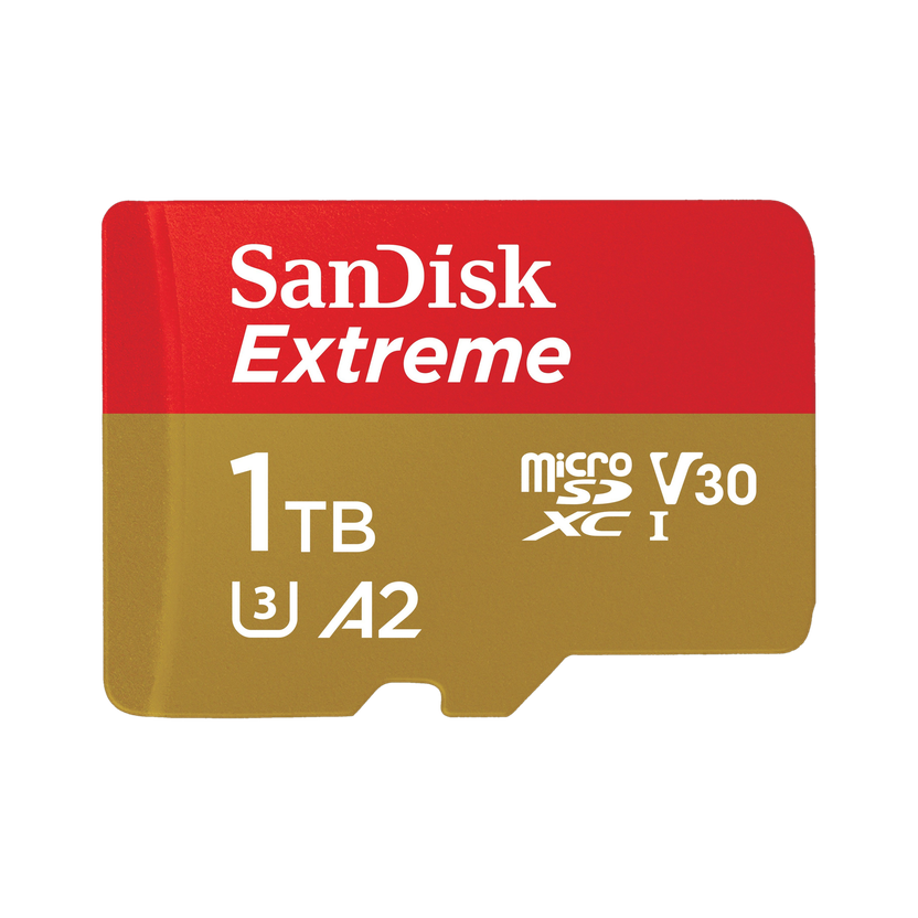 SanDisk SDSQXAV-1T00-GN6MN Extreme A2 1 TB MicroSDXC Class 10 190 MB/s  Memory Card Compatible with Camera, Mobile