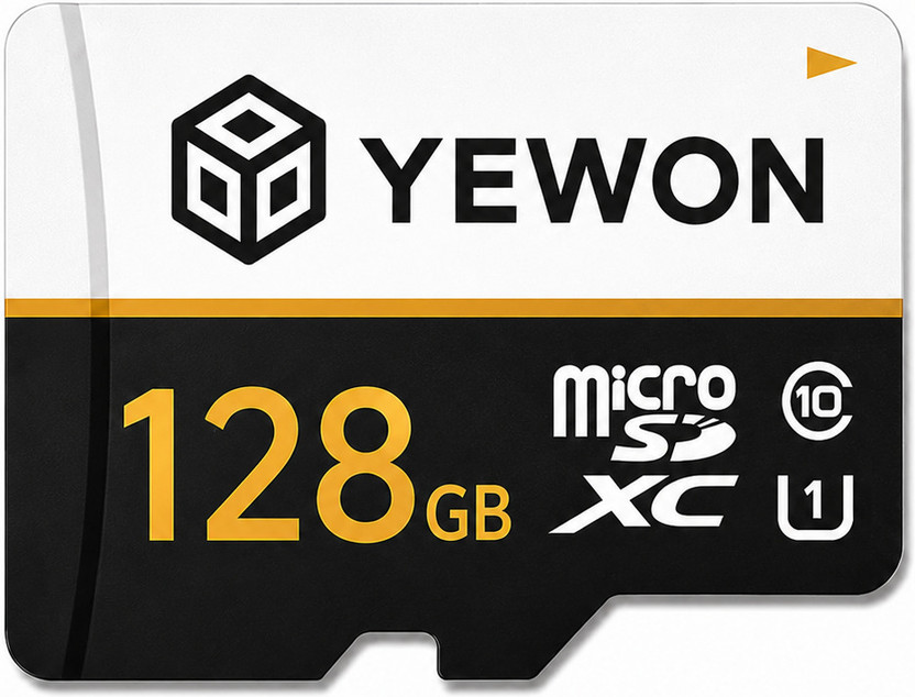YEWON 128GB MEMORY CARD C10 A1 128 GB MicroSD Card Class 10 90 MB/s  Memory Card Compatible with Camera, Computer, Gaming Console, Mobile, Tablet