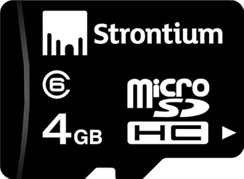 Strontium 4 GB Micro SD Class 6 Micro 4 GB MicroSDXC Class 10 24 MB/s  Memory Card Compatible with Camera, Mobile, Gaming Console, Tablet