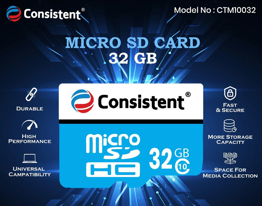 Consistent Consistent CTM10032 10 32 GB SD Card Class 10 100 MB/s  Memory Card Compatible with Camera, Mobile, Tablet, Gaming Console, Computer - Flipkart Deal