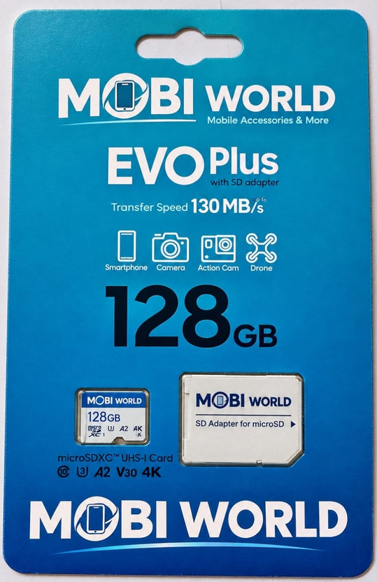 MOBI WORLD 001 V30 128 GB SD Card Class 10 160 MB/s  Memory Card Compatible with Gaming Console, Computer, Tablet, Camera, Mobile