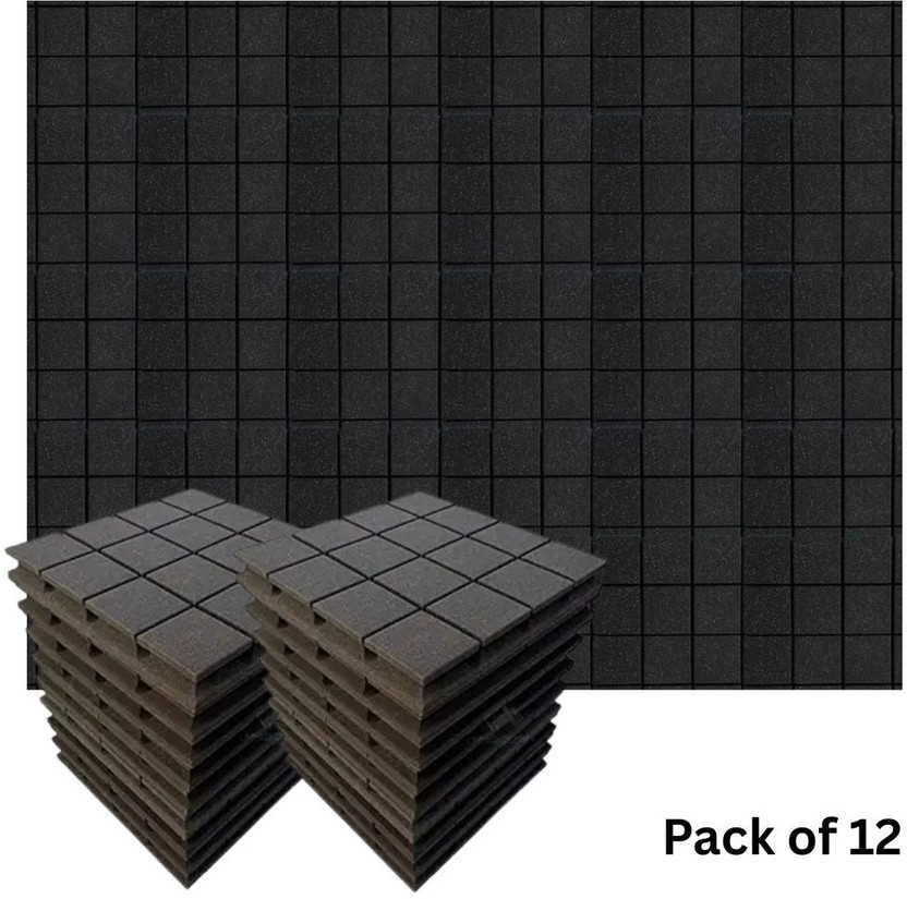 Urban Infotech 18Pack Acoustic Sound Proof Foam Panels Echo Tiles for home Studio Gaming Sound Proof Foam Panels(Black)