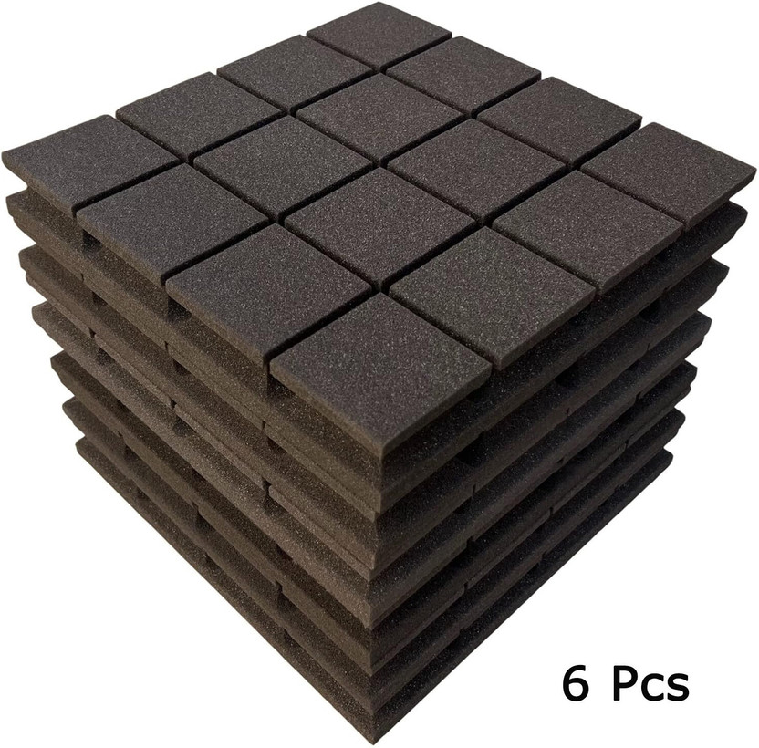 Urban Infotech 6 Pack Acoustic Sound Proof Foam Panels Echo Tiles for Studio Home Gaming Room Sound Proof Foam Pannel(Black)