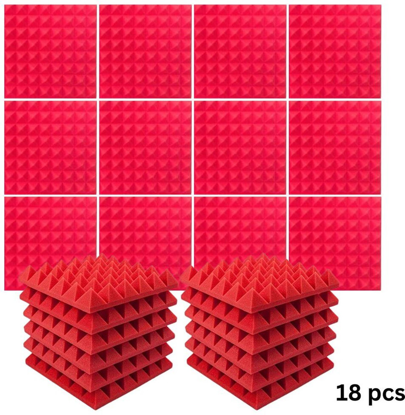 Noise Urban Infotech Pyramid Acoustic Density Foam Panels Sound Absorber Noise Reducer Foam(Red) - Flipkart Deal