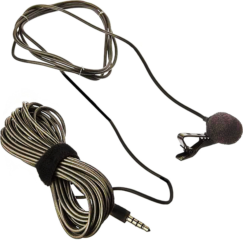 ExpressBuys Collar Mic 6 Meter with 3.5mm Jack for Mobile Video Recording YouTube Vlogging 6 Meter Cable Wired collar Microphone(Black)
