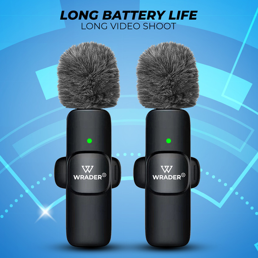 WRADER WRADER Mobile Collar Microphone K9 for Vlogging Recording Podcast ASMR Interviews Reels Youtube Video Making Microphones Wireless(Black) - Flipkart Deal