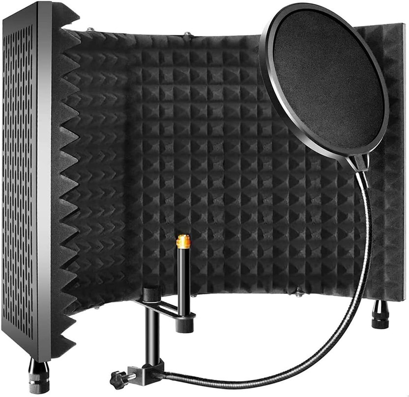 Urban Urban Infotech Professional Microphone Sound Isolation 5-Pannel Shield Multilayer Portable Vocal Booth Foldable & Adjustable(Black) - Flipkart Deal
