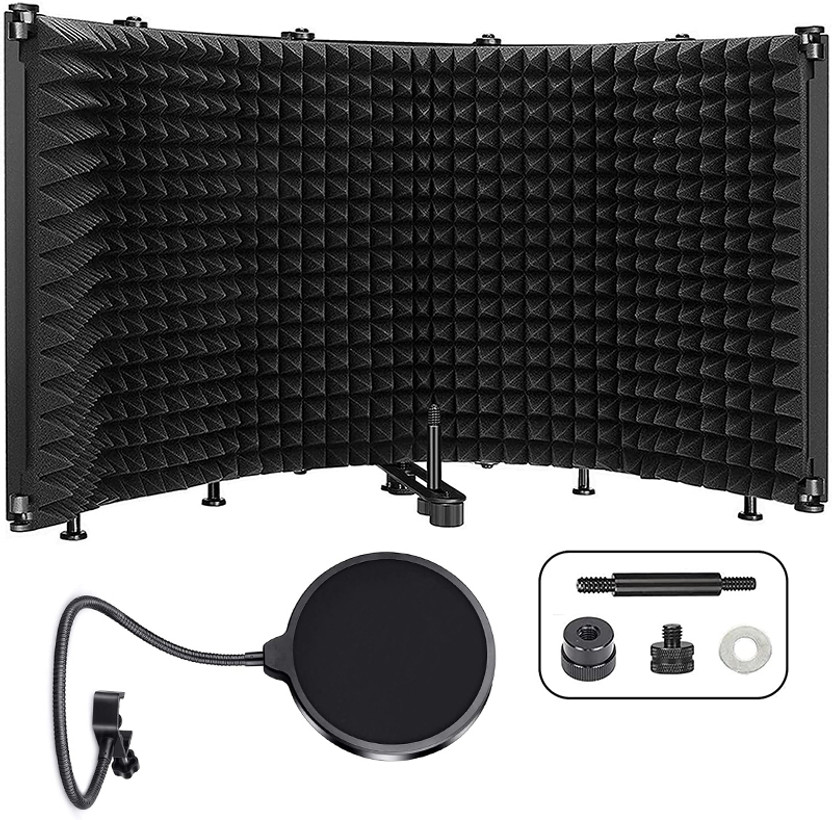 Urban Infotech Studio Recording Mic Isolation Shield High density absorber foam Micrphone Accessories(Black)