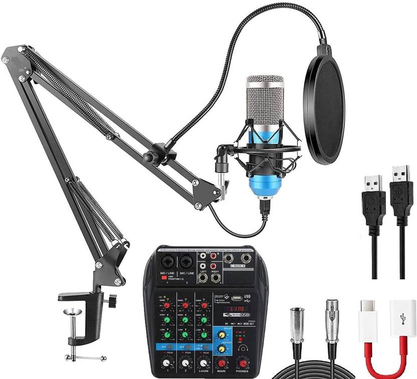 AMG Music Professional Microphone Kit with Volume Mixer Studio
