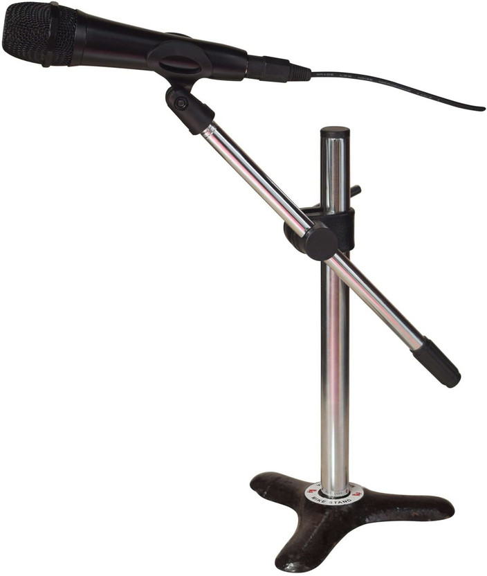KH TABLE/FLOOR MICROPHONE INSTRUMENT 15 Inch HEIGHT mic. stand(Silver)