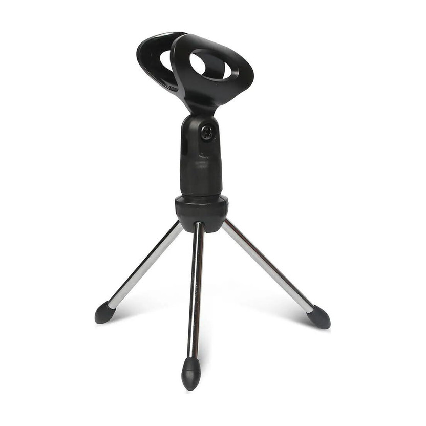 IMAGINEA Mini Microphone Stand with Alloy Steel Base Mic Clip Holder Tripod for Table Desktop Studio Sound Recording, Meeting, Lecture and Podcasts(Black)