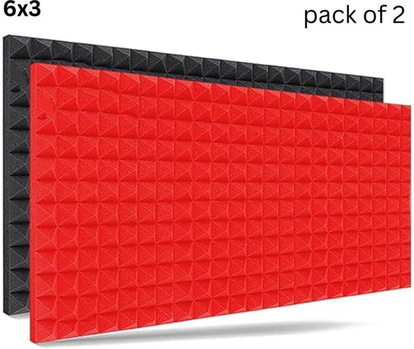 Noise Urban Infotech 6x3 Pyramid Soundproofing Acoustic Foam Panels for Home,Room,Studio,Theater*BBD Noise Reducer(Red, Black) - Flipkart Deal