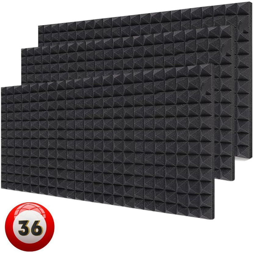 Urban Infotech Pyramid Acoustic Foam 2"x12"x12" Each Sound Absorber Damping Acoustic Foam(Black)