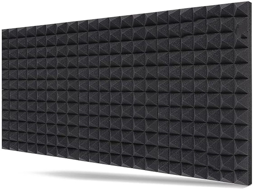 IMAGINEA 6x3 Ft Acoustic Foam Sheet Pyramid Soundproof Panels Room Treatment Foam High Density Premium Grade Studio Noise, Echo Reduction and Absorption(Black)