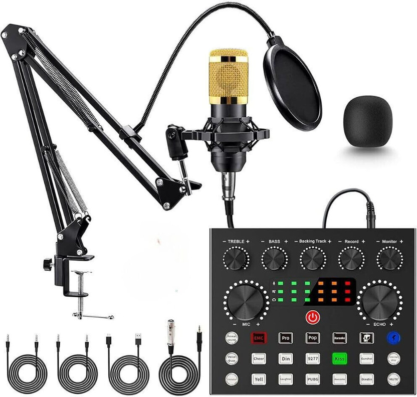 IMAGINEA Condenser Microphone Setup with Audio Mixer for YouTube, Podcast, Singing Audio Mixer Perfect for Live Streaming, Singing, YouTube(Multicolor)