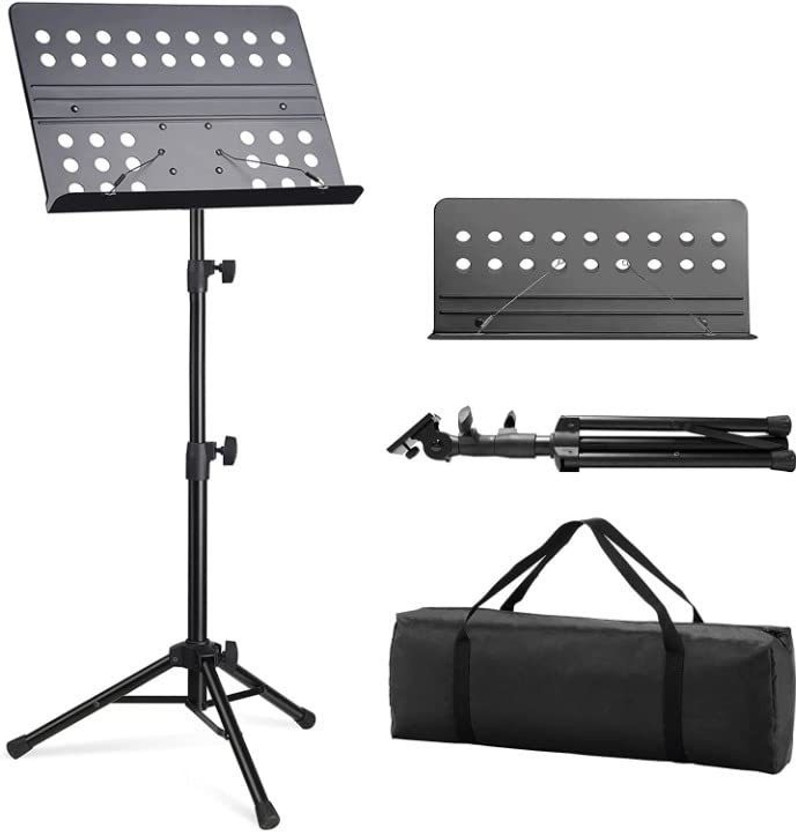 KH Sheet Music Stand-Metal Professional Portable Perforated Music Stand stand(Black)