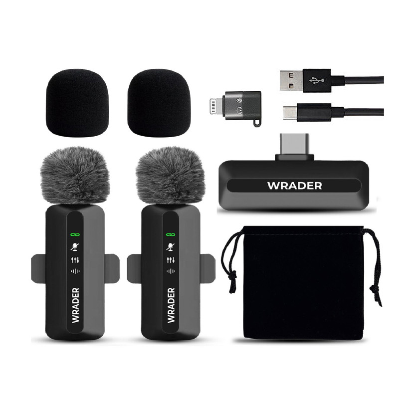 MOBIZAC Wireless Mic with Noise Reduction for Video Recording Vlogs Making Microphones(Black)
