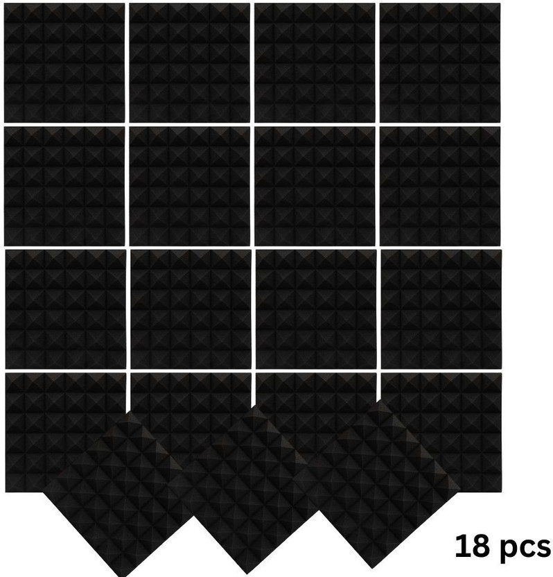 Urban Infotech Acoustic Foam Panel Studio Foam Pyramid Tiles Sound Absorbing Dampening Sound Proof Foam Panels(Black)