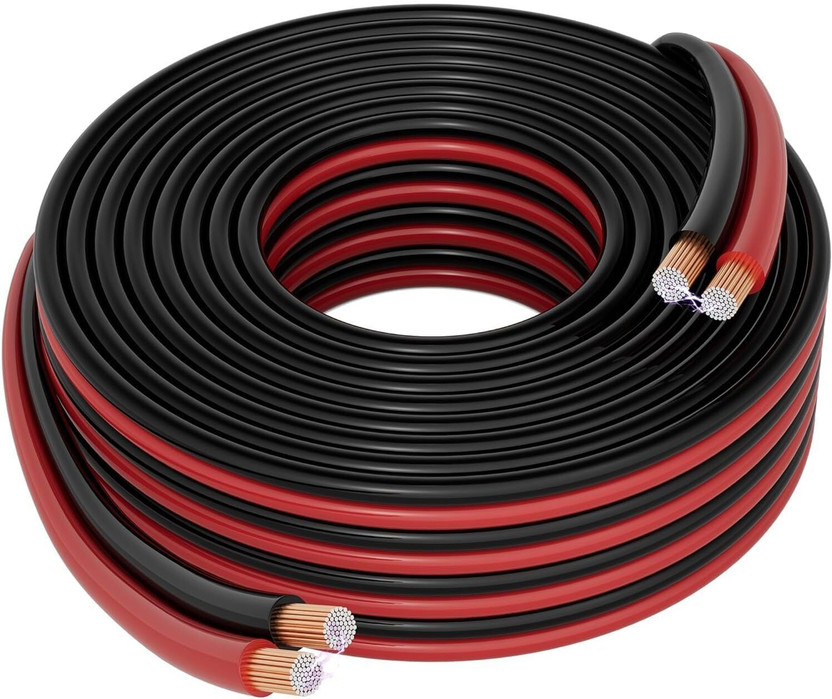 DawnRays DawnRays 2 Core Speaker Wire Cable Audio Cable for Car Speakers,Stereos,Subwoofers&Home Speaker Cable for Home Theater Speakers, HiFi Surround Sound system, Radio(Black and Red) - Flipkart Deal