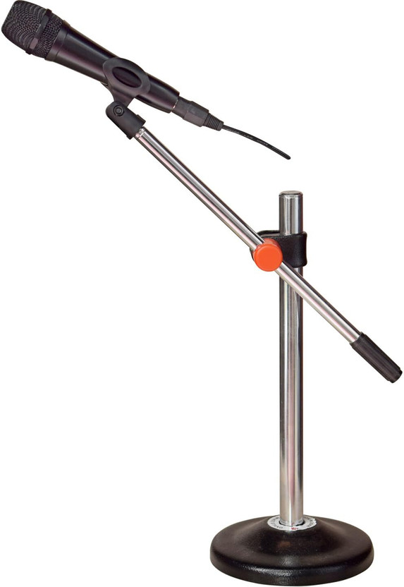 KH Microphone Stand | Extendable 2 Step Table Desktop Microphone Stand Holder Mic Clip| Studio Sound Recording | Mic Microphone Shock Mount Clip Holder Microphone Stand(Black)