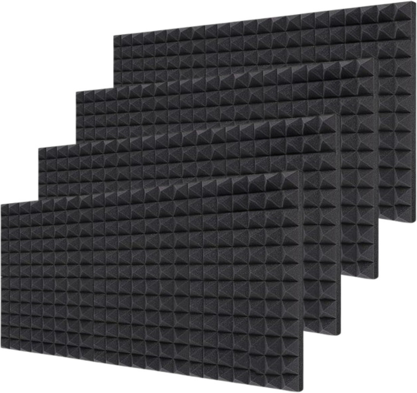 AMG Music 6x3 Acoustic Foam Sheet Soundproof Foam Panels for Wall Room Sound Absorber Foam High Density Sound Absorbing Panels Studio Tiles Fire Resistant Acoustic Foam(Black)