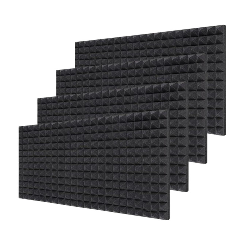 AMG Music 6x3 Acoustic Foam Sheet Soundproof Foam Panels for Wall Room Sound Absorber Foam High Density Sound Absorbing Panels Studio Tiles Fire Resistant Acoustic Foam(Black)