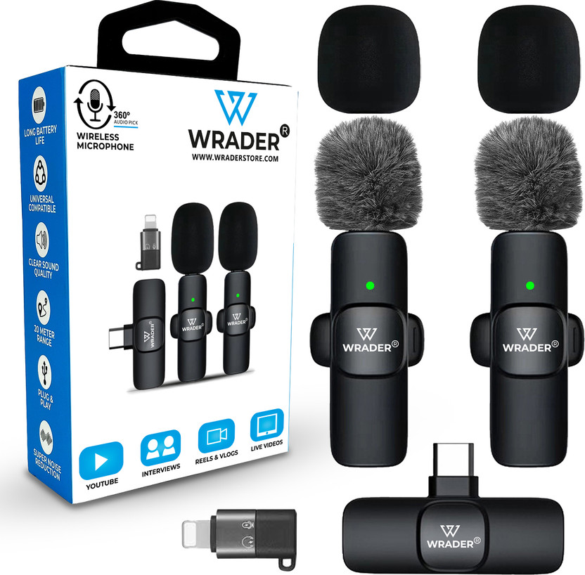 MOBIZAC Professional Grade K9 Collar Mic for Type C Smartphones and iOS Phone Audio Recording Microphones(Black)