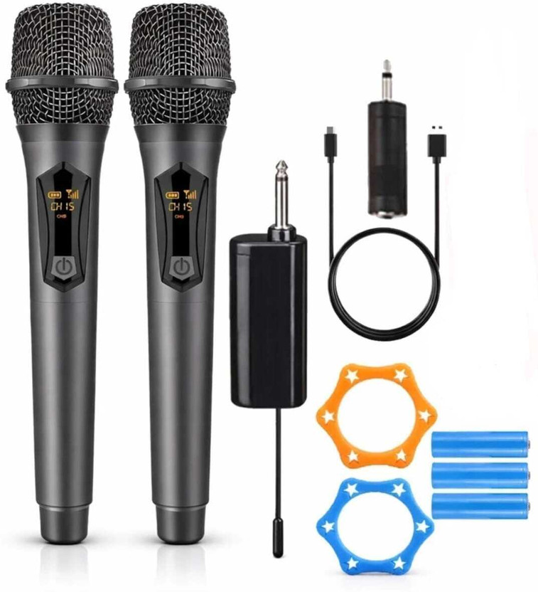 Kay-Joy Professional Dual UHF Dynamic Wireless Mic for Karaoke Singing,DJ Party etc UHF Microphone