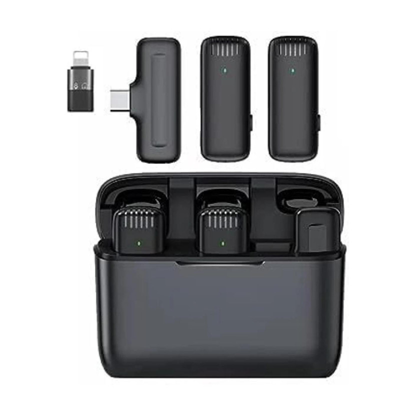 MAK Wireless Mic with Charging Case for Vlogging/Recording For Type C/IOS Microphone Microphone