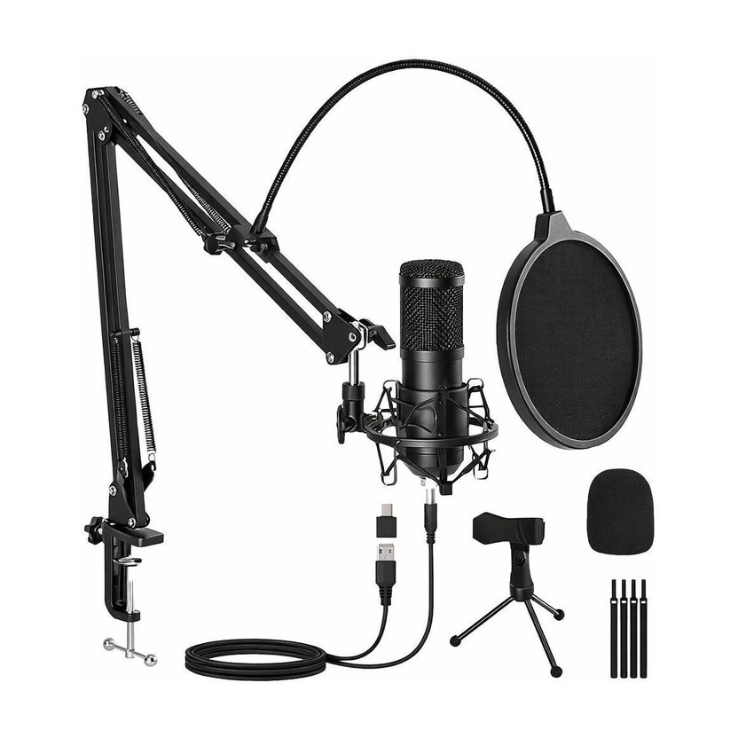 Mocking Bird USB Condenser Mic Kit 192kHz/24bit with Boom Arm for Podcasting & Gaming Singing Microphone