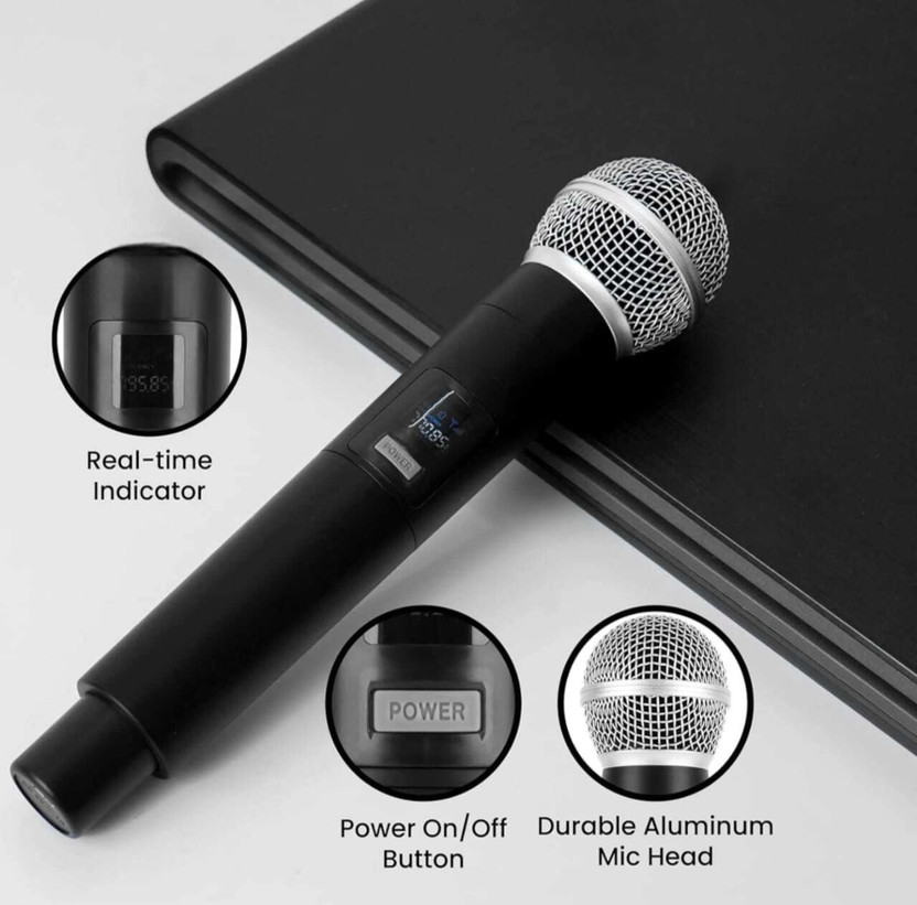 Kay-Joy Wireless Microphone UHF Handheld Mic with Type-C Receiver for DJ Stage Karaoke Microphone