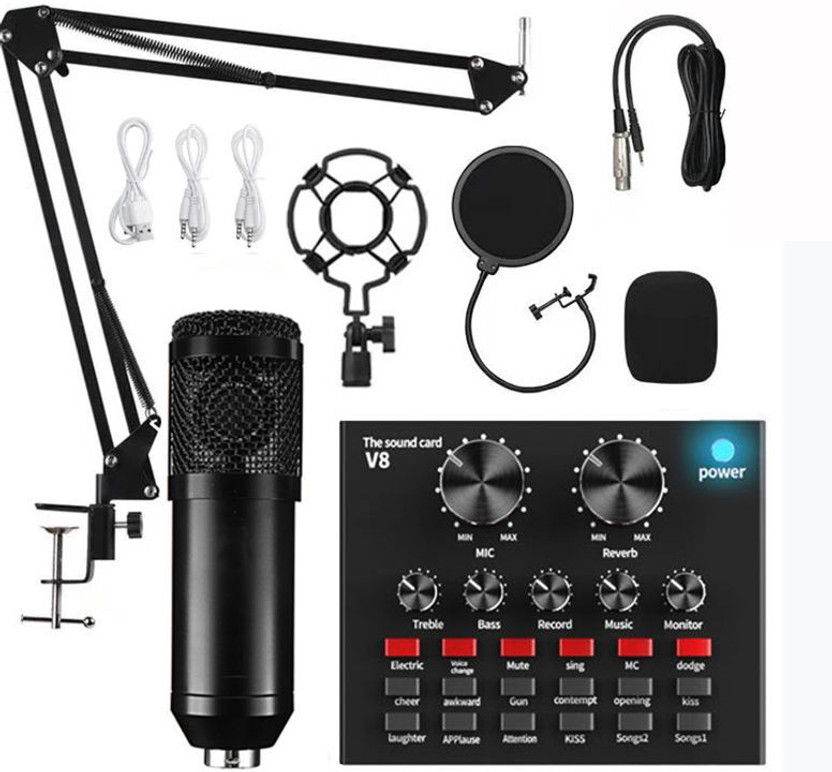 FITRIC Professional BM-800 Condenser Microphone Set For Live Streaming Recoding Singing Microphone