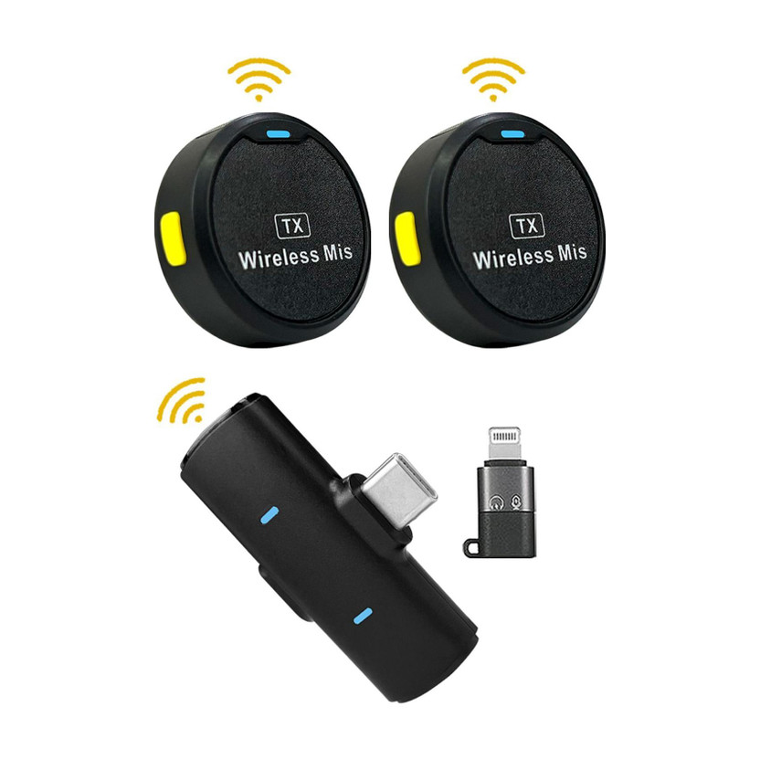 WRADER Round Collar Mic Noise Cancellation for Video Recording and Vlogs Mobile Microphone