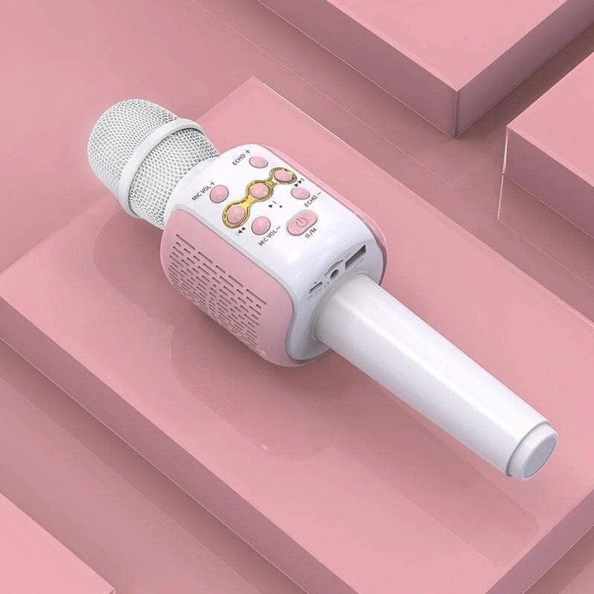 VRJTEC Wireless Bluetooth Karaoke Microphone with LED Light, Kids Karaoke Machine Microphone