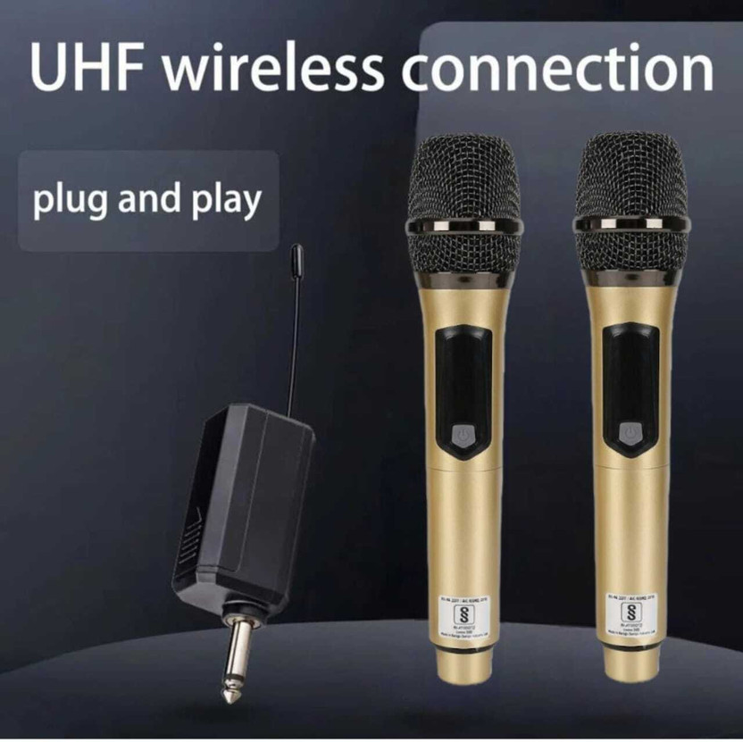 Kay-Joy Professional Dual UHF Mic Wireless System for Karaoke DJ Party Singing Microphone