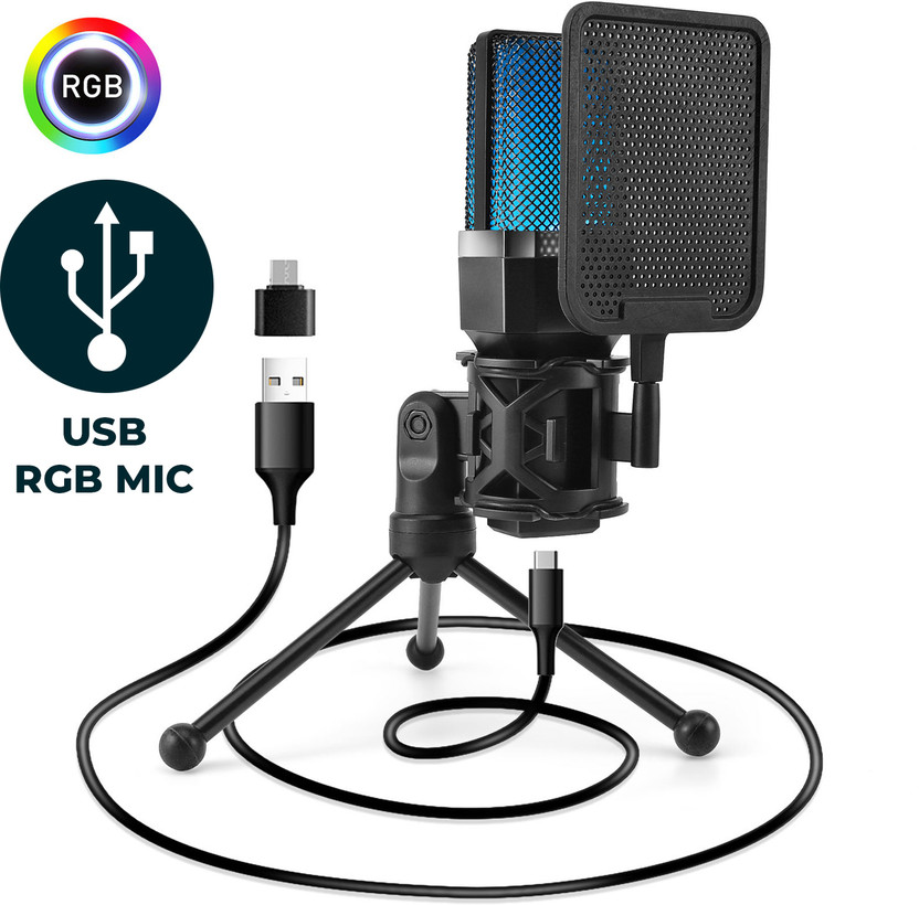 MOBIZAC USB Condenser Studio Mic Setup YouTube Video Recording, Podcast, Live Streaming Microphone