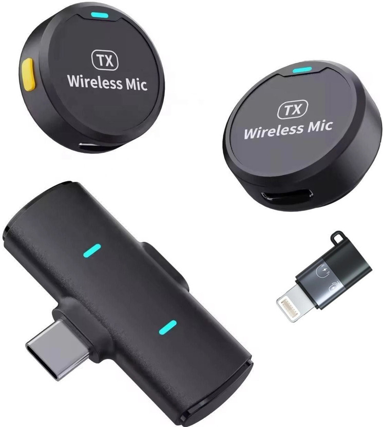 V GADGETS Mini Clip Microphone with Type-C, Portable Collar Mic for YouTube Vlog Recording Microphone