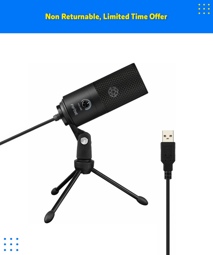 FIFINE K669B Metal USB Microphone Condenser for Recording Windows PC & Laptops