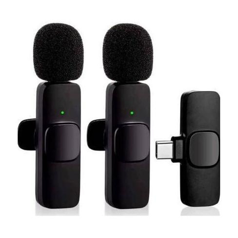 MOBIZAC Mobile Collar Microphone K9 for Vlogging Recording Podcast ASMR Interviews Youtube Video Making Microphones Wireless(Black)
