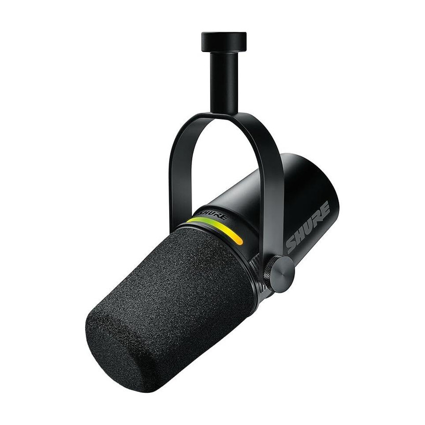 Shure MV7+Podcast Microphone Enhanced Audio,LED Touch USB-C & XLR Outputs-Black Microphone