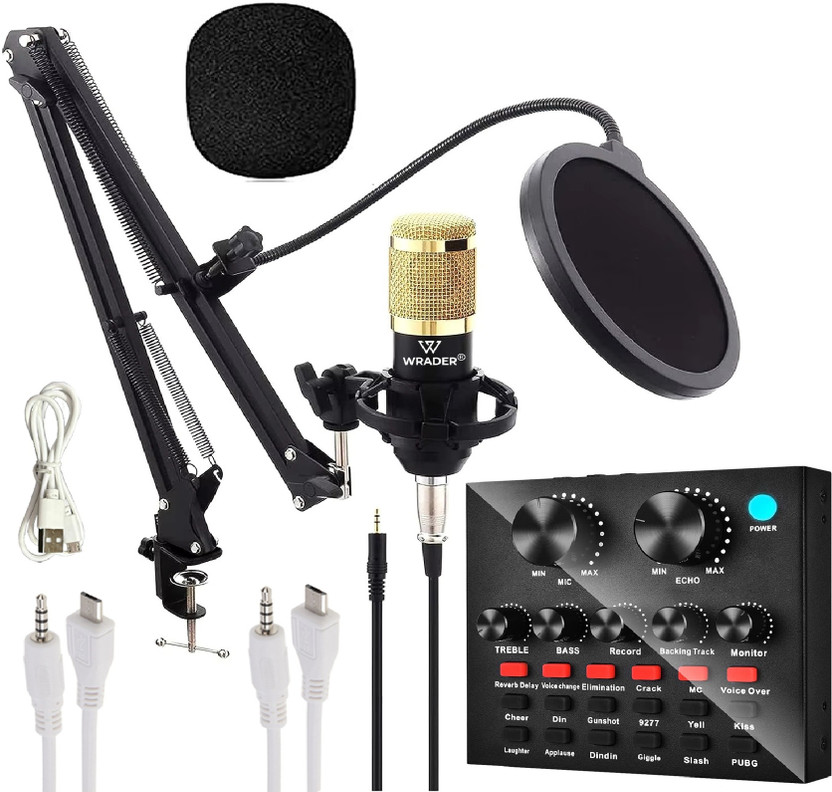MOBIZAC Studio Condenser Mic Full Setup Sound Card for Video Recording Singing Podcast Microphone