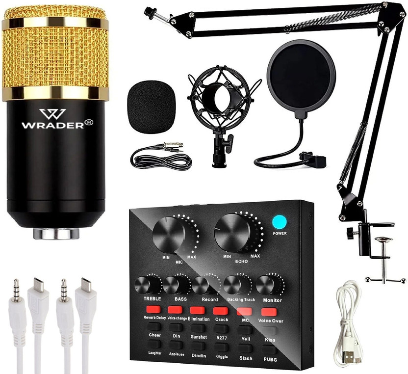 MOOZMOB Professional Studio Mic Kit with Sound Card for Recording Podcast Microphone