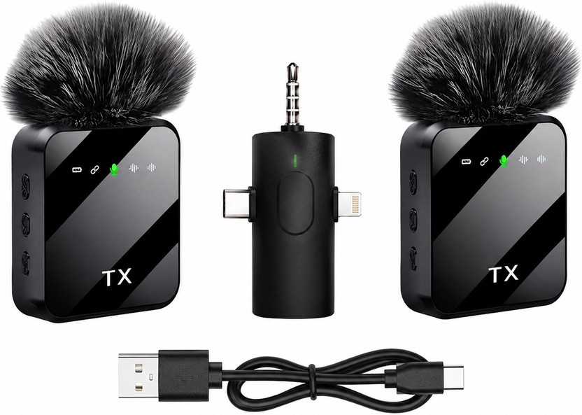 Yachyae F11-2 Portable Wireless Microphone for Vlogging, Recording & Streaming Microphone