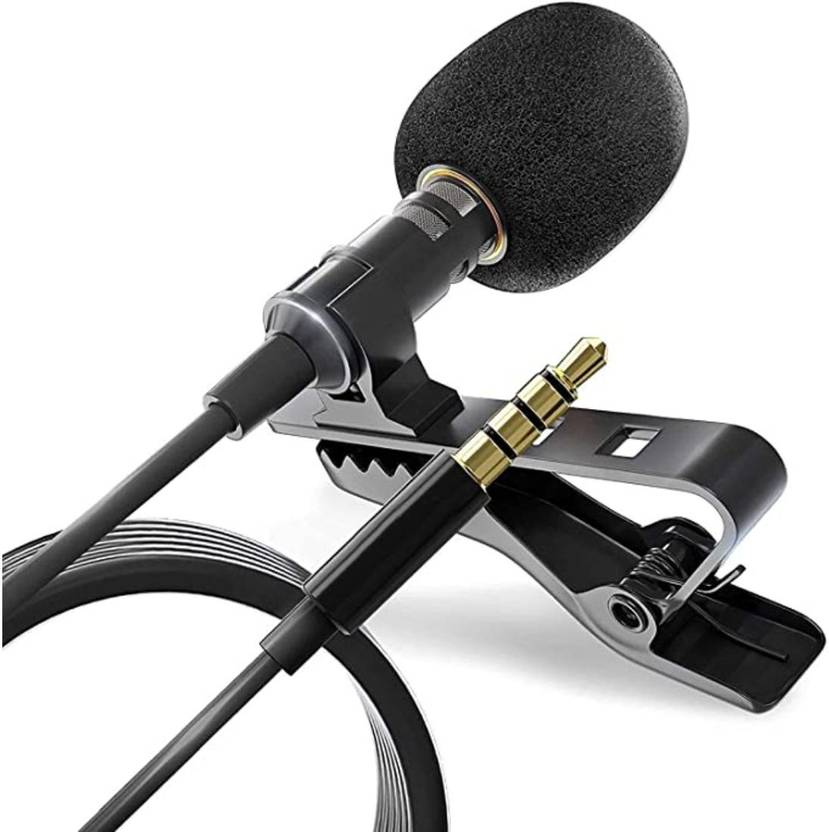 QDEE Coller mic Clipon Metal Mic with 1.5m Cable for Tiktok Youtuber
