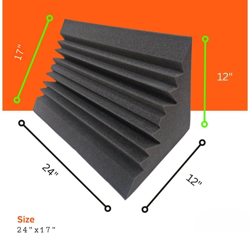 Urban Infotech Acoustic Corner Bass Trap Foam Panel for Studio Soundproofing Microphone