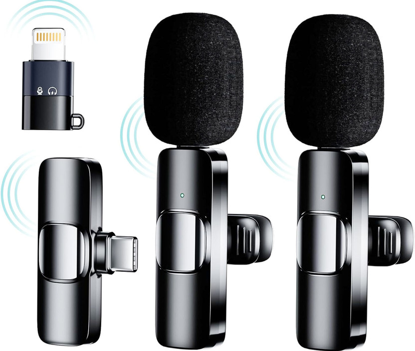 BASS BLING Wireless K9 dual Microphone for Recording Vlog Live Streaming Microphone Microphone