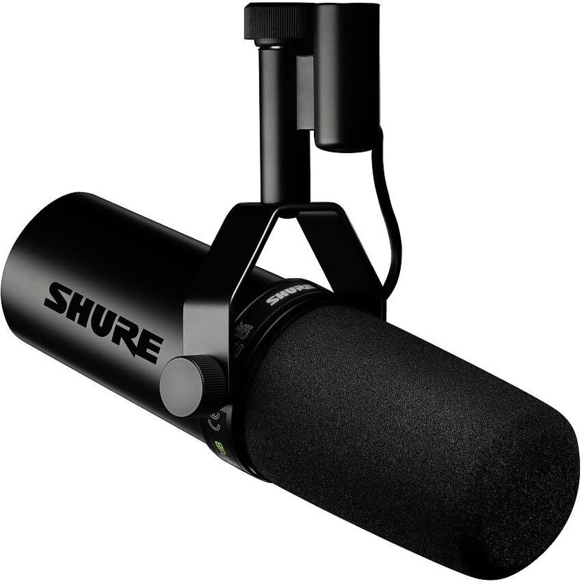 Shure SM7dB Dynamic Vocal Microphone w/Built-in Preamp for Streaming- Black Microphone