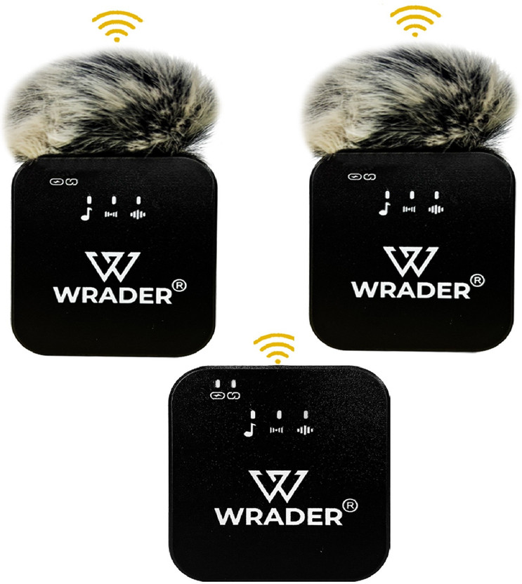 MOOZMOB Professional Grade Dual Microphone with Muff Superior Reduction Wireless Microphones for Android Mobiles for VLOGS and YOUTUBERS(Black)