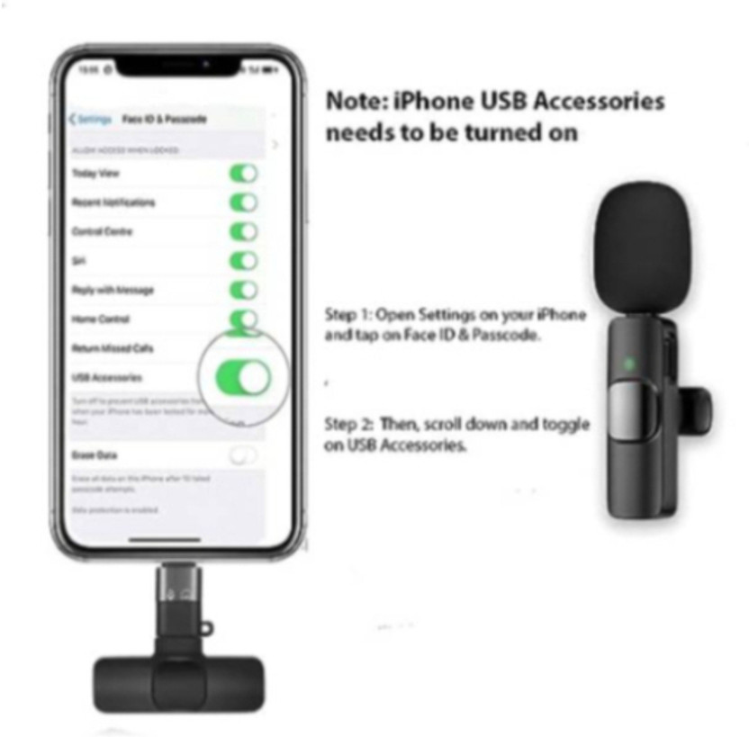 Clairbell MIC80-IE145-K8 Collar Interview Live Streaming YouTube Compatible Microphone Microphone